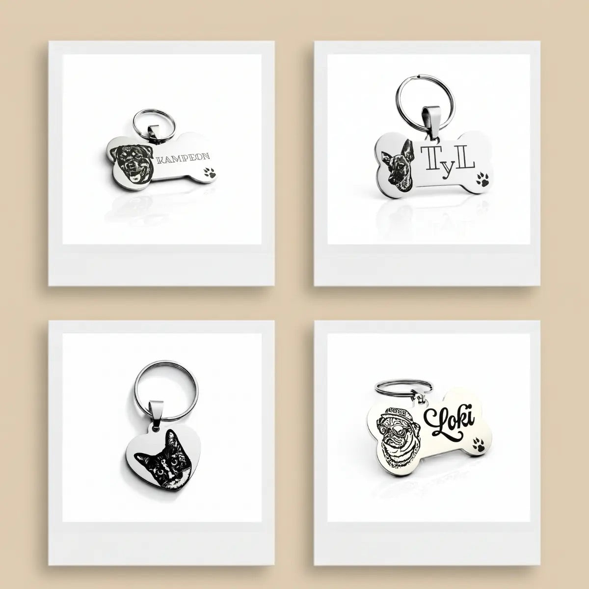 Placa personalizada para mascota con foto y nombre