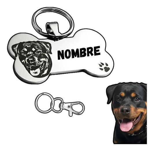 Placa personalizada para mascota con foto y nombre